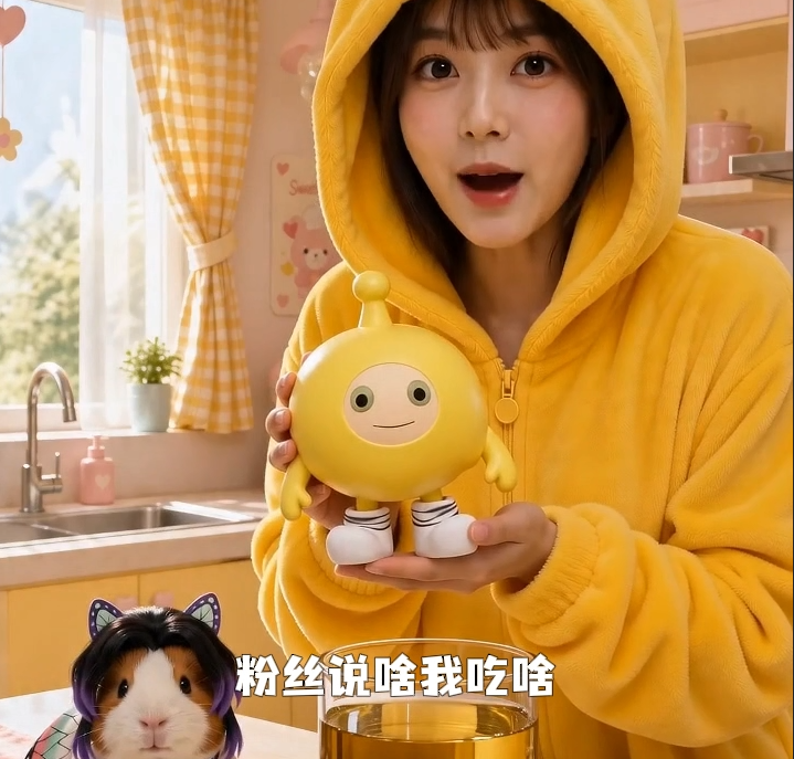 和小忍妞吃油炸蛋仔